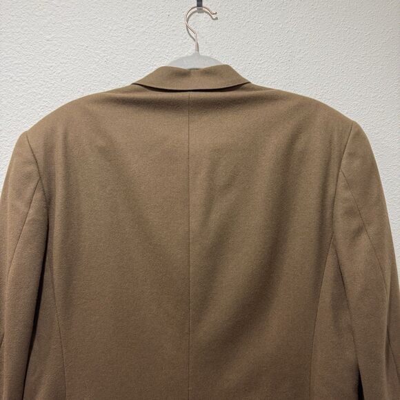 Vintage Faconnable Mens Brown Double Breasted Wool Sport Jacket Suit Size M - Picture 7 of 8